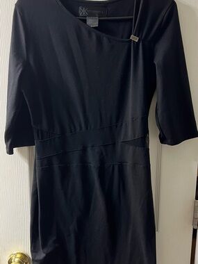 Kardashian Kollection Fitted, Sheer Waist, Black Dress- Size Large